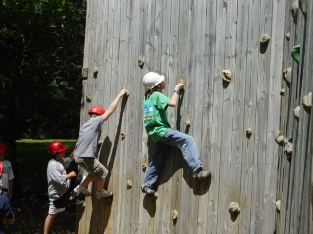 Junior 4-H Camp Learning Wall Climbing